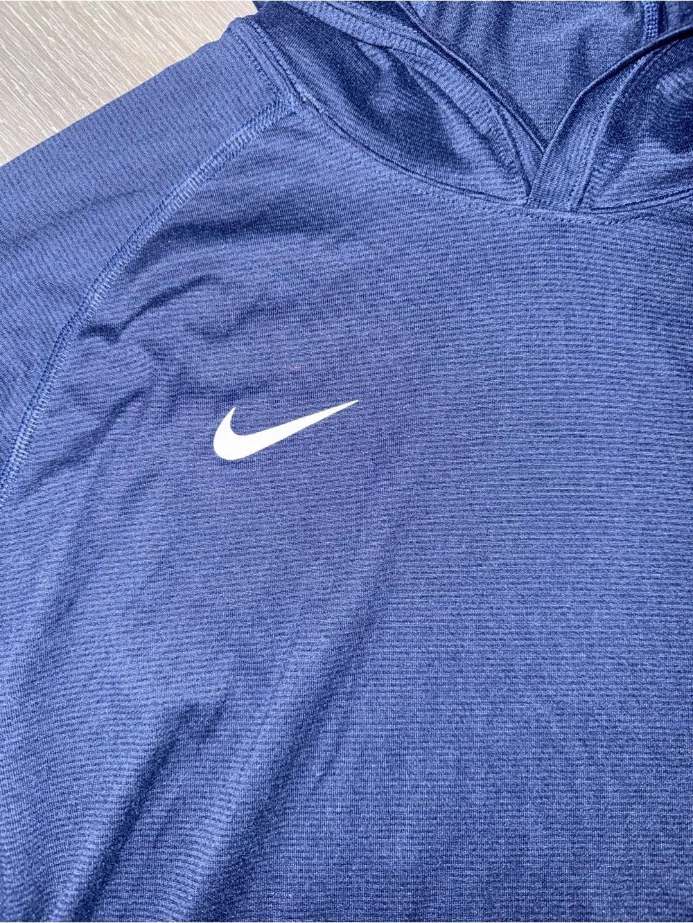 Nike Navy Blue Dri-FIT Hooded Performance Top